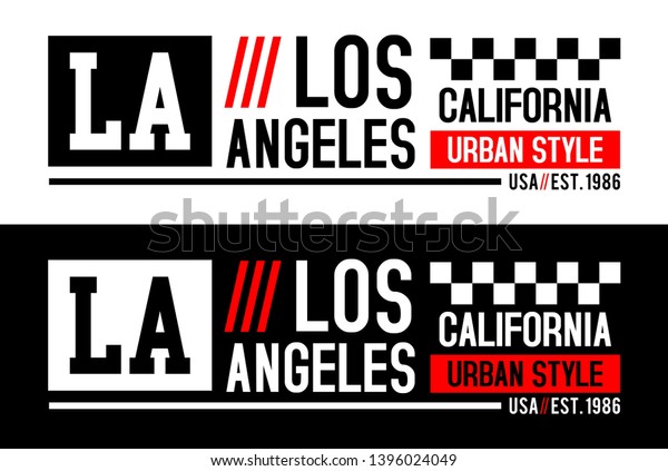 LA California typography design, for
t-shirt and apparel design. Vector
print.