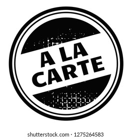 a la carte advertising sticker, label, stamp on white.