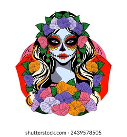 La Catrina is the icon of Day of the Dead vector illustration 