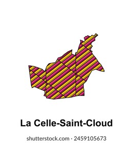 La Celle Saint Cloud City Map of France Country, abstract geometric map with color creative design template