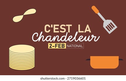 La Chandeleur Poster Banner and Background Design Template Featuring Crepes Candles Golden Pancakes French Tradition Illustration for February 2 Candlemas Celebration Theme