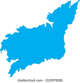 la coruna province map in Galicia in Spain