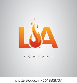 LA Creative Fire Letter Logo Design