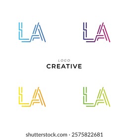 LA Creative Latter Logo Design. Monogram Design. By Custom Branding Logo. Creative Logo Design. Vector illustration. Modern Design. Logo Template.