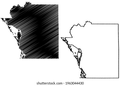 La Crosse County, State of Wisconsin (U.S. county, United States of America, US) map vector illustration, scribble sketch La Crosse map