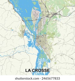 La Crosse, Wisconsin, United States map poster art