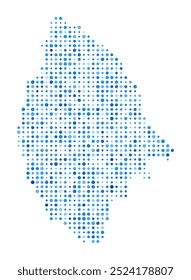 La Digue Dot Map. Island Digital Style Shape. La Digue vector image. Island shape blue circular dots. Creative vector illustration.