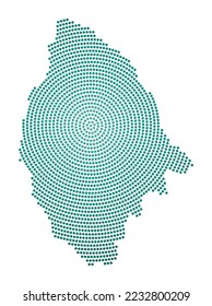 La Digue dotted map. Digital style shape of La Digue. Tech icon of the island with gradiented dots. Radiant vector illustration.