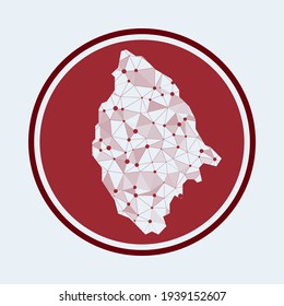 La Digue icon. Trendy tech logo of the island. Geometric mesh round design. Technology, internet, network, telecommunication concept. Vector illustration.