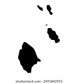 Mapa del distrito de La Digue e Islas Interiores, división administrativa de Seychelles. Ilustración vectorial.