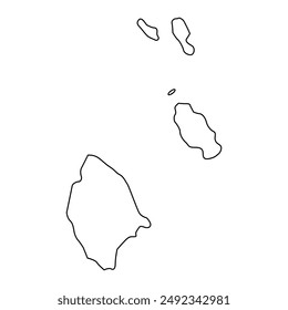 Mapa del distrito de La Digue e Islas Interiores, división administrativa de Seychelles. Ilustración vectorial.