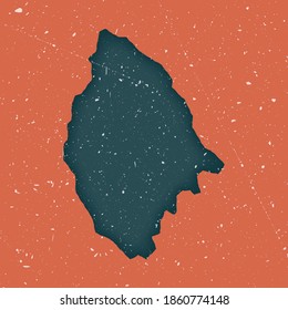 La Digue vintage map. Grunge map of the island with distressed texture. La Digue poster. Vector illustration.