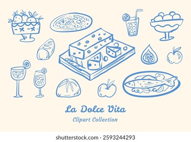 La Dolce Vita Aesthetic Illustration Charming and Timeless Design For Italian Lifestyle Graphics