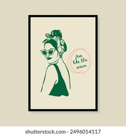 La Dolce Vita hand drawn vector illustration in a poster frame. Art for poster design, postcards, branding, logo design, background.