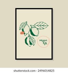 La Dolce Vita hand drawn vector illustration in a poster frame. Art for poster design, postcards, branding, logo design, background.
