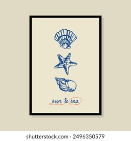 La Dolce Vita hand drawn vector illustration in a poster frame. Art for poster design, postcards, branding, logo design, background.