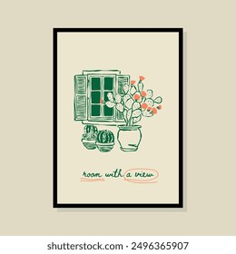 La Dolce Vita hand drawn vector illustration in a poster frame. Art for poster design, postcards, branding, logo design, background.