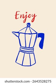 Cartazes vintage La dolce vita. Linha de verão italiana vetor de arte conjunto com massas, mozzarella, café, frutos do mar e ervas. Estilo de esboço de rabisco de tinta de ilustração vetorial.