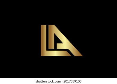 LA elegant logo with initials for company -vector
