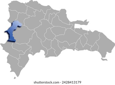 LA ESTRELLA DEPARTMENT MAP STATE OF Dominican Republic 3D ISOMETRIC MAP