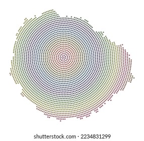 La Gomera dotted map. Digital style shape of La Gomera. Tech icon of the island with graduated dots. Stylish vector illustration.