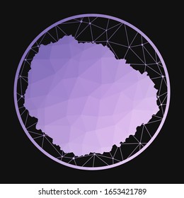La Gomera icon. Vector polygonal map of the island. La Gomera icon in geometric style. The island map with purple low poly gradient on dark background.