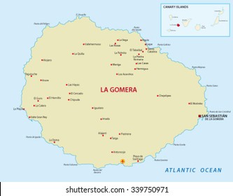 la gomera with overview map