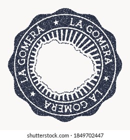 La Gomera stamp. Travel rubber stamp with the name and map of the island, vector illustration. Can be used as insignia, logotype, label, sticker or badge of La Gomera.