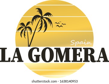 La Gomera vintage sign. Retro style handmade label, badge or element for travel souvenirs.