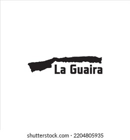 La Guaira map and black lettering design on white background