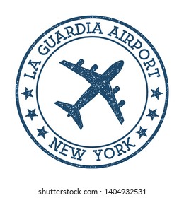 La Guardia Airport New York logo. Airport stamp vector illustration. New York aerodrome.