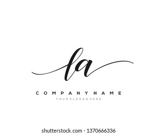 LA handwriting initial  logo vector