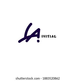 LA handwritten logo for identity white background