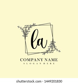LA Initial beauty floral logo template