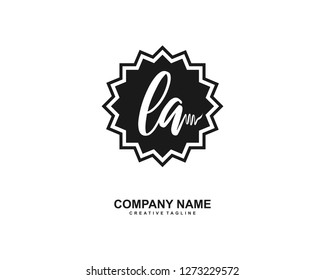 LA Initial Handwriting Logo Template Vector