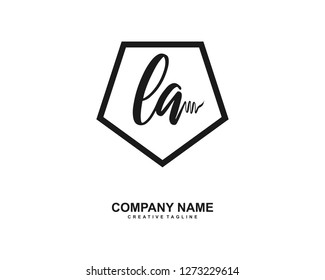 LA Initial Handwriting Logo Template Vector