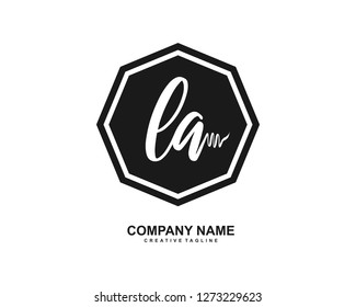 LA Initial Handwriting Logo Template Vector