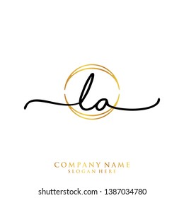 LA Initial handwriting logo template