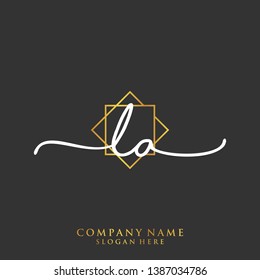 LA Initial handwriting logo template