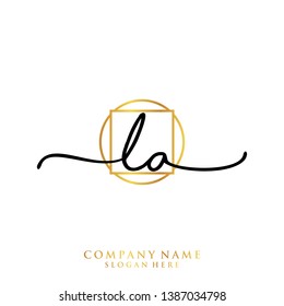 LA Initial handwriting logo template