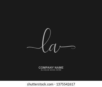 LA Initial handwriting logo vector