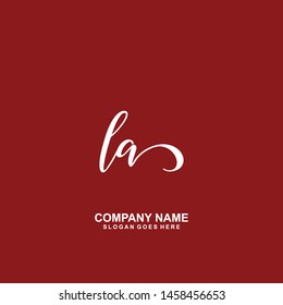 LA Initial handwriting logo vector