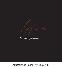 la initial isolated black graphic creative branding draw art element for identity