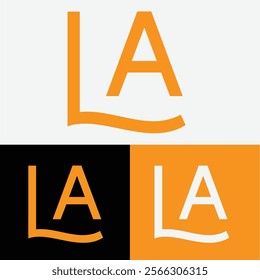 LA initial letter logo design symbol