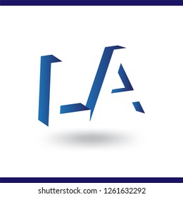 LA initial letter with negative space logo icon vector template