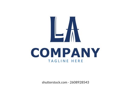 LA initial logo design and letter logo design