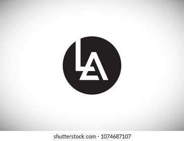 LA Initial Logo designs with circle background