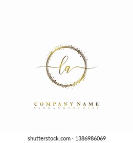 LA Initial luxury handwriting logo vector