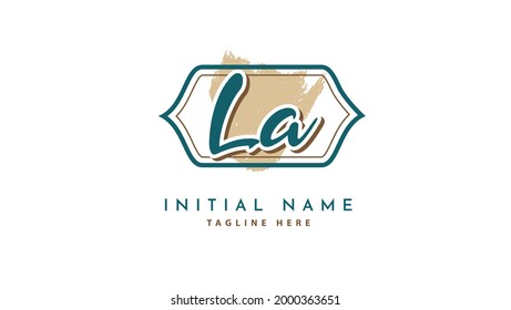 LA Initials, handwriting logo vector
