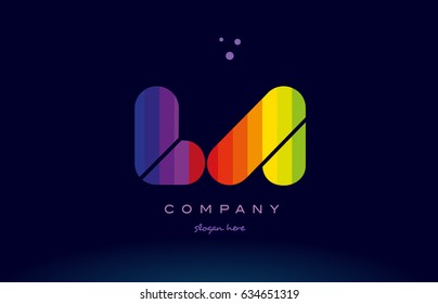 la l a alphabet letter colorful creative colors text dots creative company logo vector icon design template